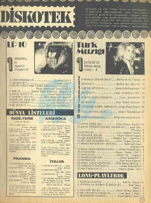  i MANDRILL (1) Mandrill (Polydor) 12 2.CARAVANSERAJ (3) SİNOYENOD. » o ö George Baker Selection 6.SPACE ODDİTY(7)....cerecee»