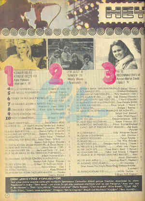  KİMLER GELD KİMLER GEÇTİ (|) SINGER - (3) RECONNAJTRAS (4) Ajda Pekkan e— Moody Blues Anne-Marie David (Kervan ) İ7 e —...