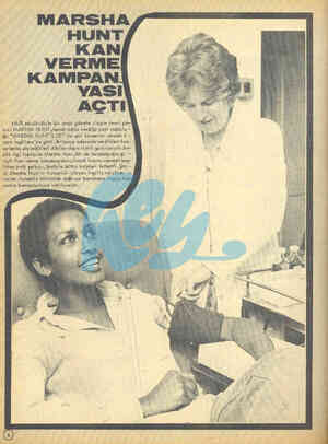  MARSHA VERME KAMPAN. YASI ACÇTI HAİR müzikaliyle bir anda şöhrete ulaşan zenci şar- kicı MARSHA HUNT,kendi odını verdiği yeni