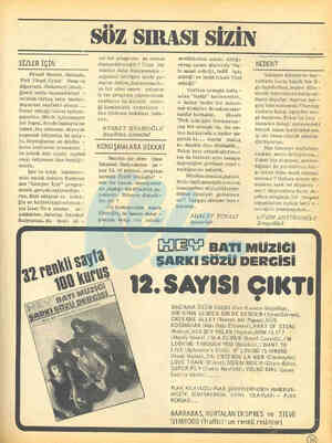  a e e e —e SİZLER İÇİN Procol Harum, Melanie, Pirk Floyd,Uriah Heep ve diğerleri., Dinlemeyi istedi — ğimiz halde...