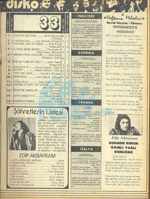  ! Geçen haltaki durumu | İFOREVER AND EVER 2 İL'AVVENTURA ... *..*. Demis Roüssos ..*Paul Mauriat (Philips)| 9 3 |İTHE DARK