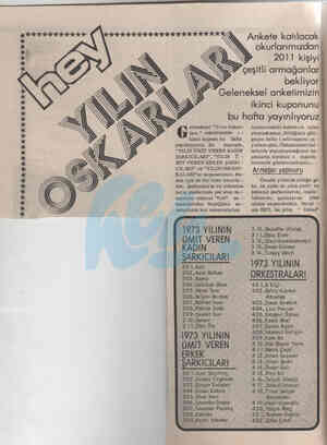  S A e v o o sr o YA >> ’ ları " anketimizde i - kinci kuponu bu hâfta yayınlıyoruz. Bu kuponda , "YILIN ÜMİT VEREN KADIN...