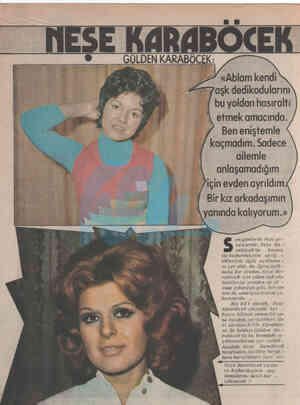  ARABC GÜLDEN KARABÖCEK: aşk dedikodularını bu yoldan hasıraltı etmek amacında. .Ben eniştemle / kaçmadım. Sadece ailemle...