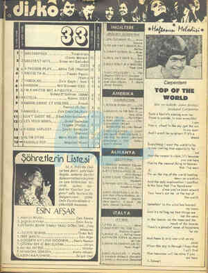  (MELODY MAKER'dan) İLJEALOUS MİND:(2),.0. Alvin Stardust 2.,THE AİRTHAT | BREATHE (4).. Hallies 3. YOUR'E SİXTEEN (5).. Ringo