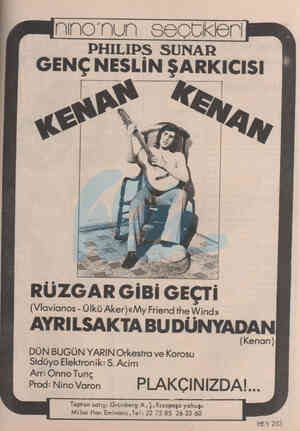  nponun seciklerili PHILIPS SUNAR GENÇ NESLİN ŞARKICISI RÜZGARGİBİ GEÇTI (Vlavianos - Ülkü Aker)«My Friend the Wind»...
