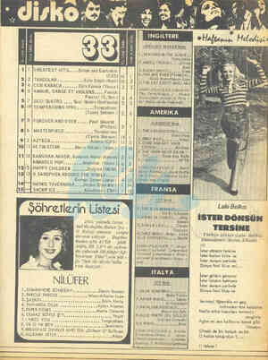  (MELODY MAKER 'dan) 1.SEASONS İN THE SUN(4).. Terry Jacks 2.ANGEL FACE(6)..,..Glltter ) Band 2.EVERYDAYI7)....... Slade 4: