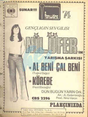  vAııışıvıA ŞARKISI | *ALBENİ GAL BENİ : (Tugrul Dağcı) » KÜREBE (Fecri Ebcioğlu) DÜN BUGÜN YARIN Ork./ Arr. : A. Özdemiroğlu
