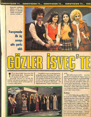  EUROVIİISION 75... EUROVISION 15... EUROVISION 75... EUROVIİSİION 75... EUR Sonuçlar açıklan- dıktan sonra, Cici Kızlar ve