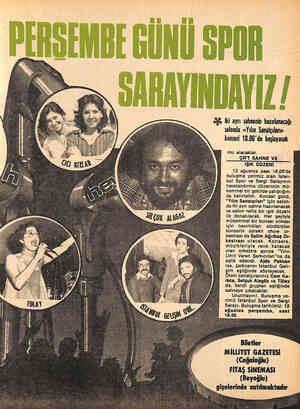  PERSEMBE GÜNÜ SPOR SARAYINDAYIZ / && İki ayrı sahnenin hazırlanacağı salonda «Yılın Sanatçıların konseri 18.00'de başlayacak