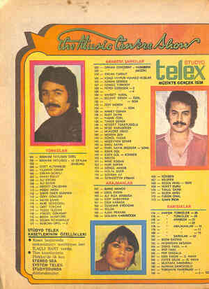  —e n aa ıoı — İBRAHİM TATLISES ÖZEL İBRAHIM TATLISES — 138 CEYLAN 103 — (SABUHA) — İZZET ALTINMEŞE 105 — YILDIRAY ÇINAR 106 —