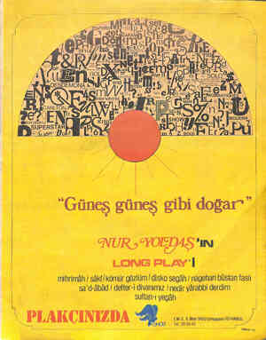  NUR » YOLDAŞ'ın LONG PLAY'İ mihrimâh / sâkt/kömür gözlüm / disko segâh / nagehan büstan faslı sa'd-âbâd / defter-i divanımız