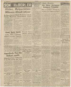    m AĞUSTOS 1939 Hitler, Bulgaristanı |: Mihvere Almak istiyor |: Bir Macar Gazetesi Hitlerle Musolininin Yakında Dantzig...