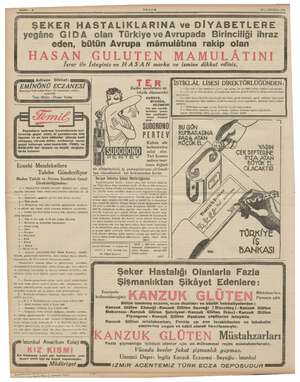  Pr z ; e. KRAKER ŞEKER HASTALIKLARINA ve DİYABETLERE İKDAM — — AĞUSTOS 1919 yegâne GIDA eli Türkiye ve Avrupada Birinciliği