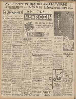    “ AVRUPANIN Fruiver, Şipr, Skandal, Yasemin, Laylâk, Ba iat ep döşin, Suar dö Pari, * r çiçeği, Kr. evdor, Menekşe koku!