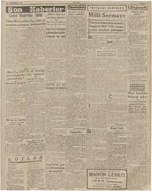    12 — BİRİNCİKÂNUN 1940 IKDAM SAYFA —3 IKTİSADİ BAHİSLER | Dağarcık| Plevlenin Milli Sermaye niçin j Ticaret Vekâletinin...