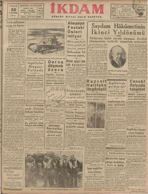    na N PAZAR || Sesmaharririz ABİDİN DAVER Yebk ia 2 nciKânun Sel 1941 Telgraf: İKDAM İstanbul GÜNLÜK SIYASI HALK GAZETESİ