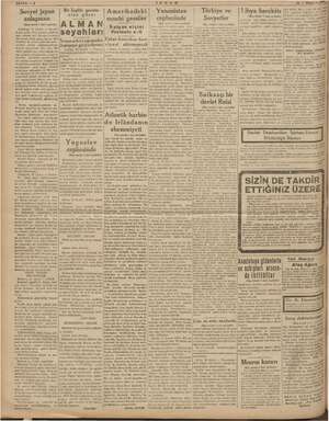    Bir gazete- ore: Sovyet japon anlaşması (Baş tarafı İ inci sayfuda) L 15 tarafından Yugoslav cephesinde (Baş tarafı 1 inci