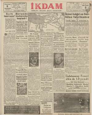 İkdam (Sabah Postası) Gazetesi 9 Haziran 1941 kapağı
