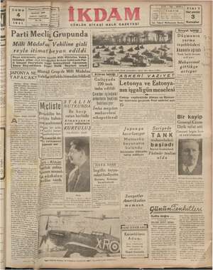 İkdam (Sabah Postası) Gazetesi 4 Temmuz 1941 kapağı