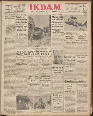 İkdam (Sabah Postası) Gazetesi 28 Temmuz 1941 kapağı