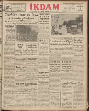 İkdam (Sabah Postası) Gazetesi 29 Temmuz 1941 kapağı