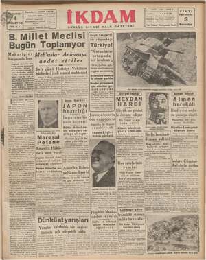 İkdam (Sabah Postası) Gazetesi 4 Ağustos 1941 kapağı
