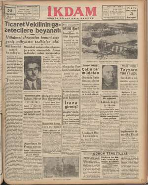 İkdam (Sabah Postası) Gazetesi 23 Ağustos 1941 kapağı