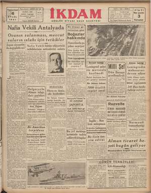 İkdam (Sabah Postası) Gazetesi 6 Eylül 1941 kapağı