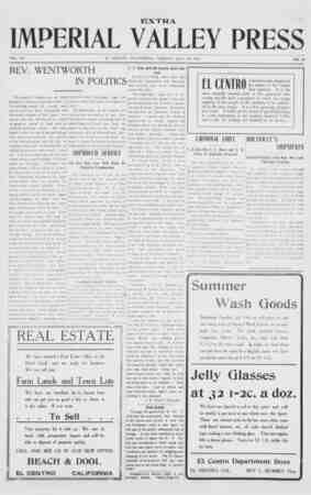 Imperial Valley Press Newspaper July 23, 1907 kapağı