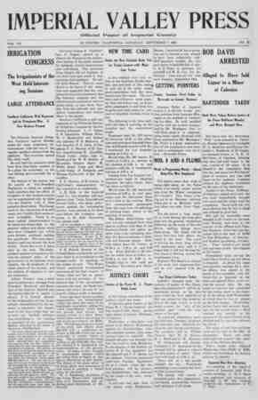 Imperial Valley Press Newspaper September 7, 1907 kapağı