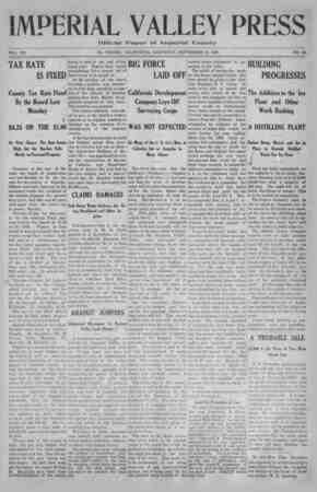 Imperial Valley Press Newspaper September 21, 1907 kapağı