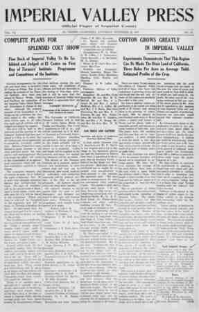 Imperial Valley Press Newspaper November 28, 1907 kapağı