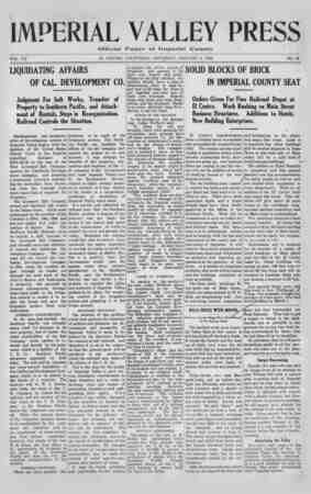 Imperial Valley Press Newspaper January 4, 1908 kapağı