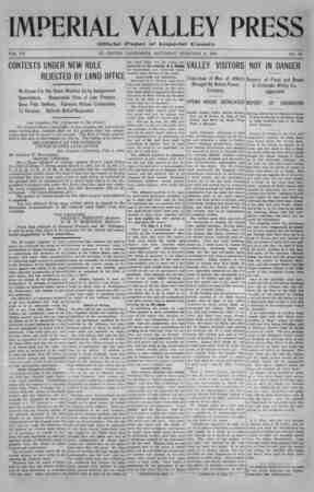 Imperial Valley Press Newspaper February 8, 1908 kapağı