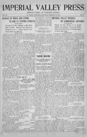 Imperial Valley Press Newspaper February 29, 1908 kapağı
