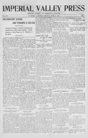 Imperial Valley Press Newspaper April 18, 1908 kapağı