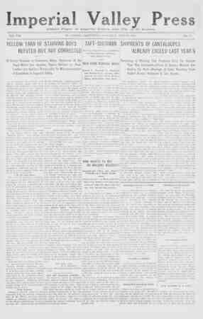 Imperial Valley Press Newspaper June 20, 1908 kapağı