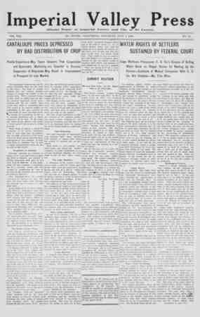 Imperial Valley Press Newspaper July 4, 1908 kapağı