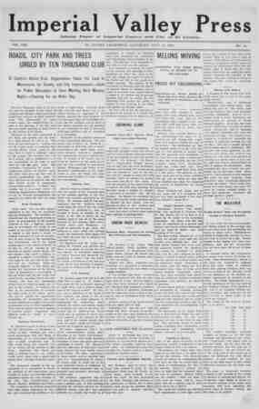 Imperial Valley Press Newspaper July 11, 1908 kapağı