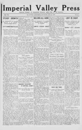 Imperial Valley Press Newspaper July 25, 1908 kapağı