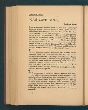   ADeü GÖYTT AM KKT Cihan içinde Türkiye' “GAZİ CUMHURİYET,, Burhan Asaf. Onuncu yıldönümü. Cümhuriyet'in. İlk günü bile,...