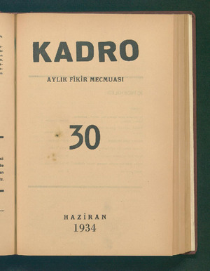 Kadro Dergisi 1 Haziran 1934 kapağı
