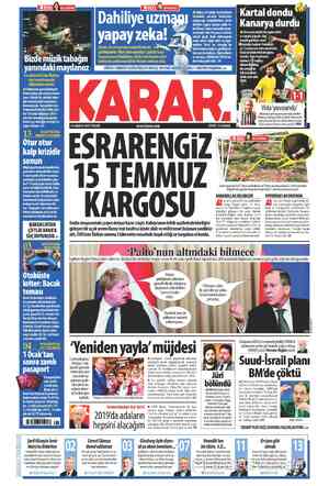  Kartal dondu * Kanarya dur Zirve yarışındaki iki takım hafta- yı kayıpla kapattı. Beş -— maçlık galibiyet serisi #Konya'da