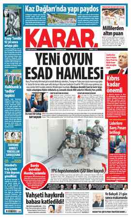  FRANSA'DAN MEHMETÇİK'E SELAM KARAR. A Muh: 4 e Te 15 EKİM 2019 SALI FİYATI: 1.25 TL www.karar.com YENİ OYUN ESAD HAMLESİi...
