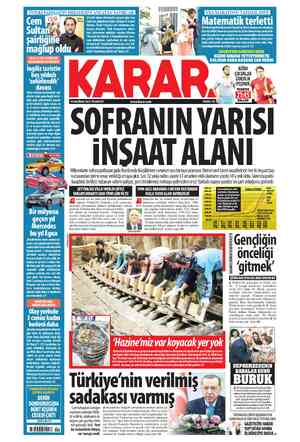  www.karar.com 19 HAZİRAN 2023 PAZARTESİ FİYATI: 3TL '-_ 1990-2022 ARASINDA 4 MİLYON HEKTARDAN ZEYTİNLİĞE VİLLA YAPILDI ÇİFTÇİ