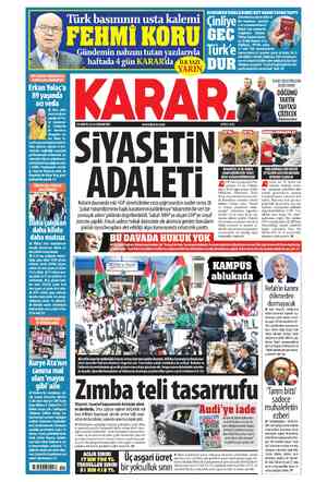  EVET HAYIR YARIŞMASIYLA HAFIZALARA KAZINMIŞTI TUTUKLANAN BABA EVKURŞUNLAMIŞ 18 MAYIS 2024 CUMARTESİ www.karar.com © ADALETİ