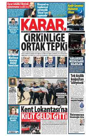  Oscar ödüllü Filistinli B yonetmene Israıllı linci! FİYA! 26 MART 2025 ÇARŞAMBA www.karar.com STL ÇİRKİNLİGE ORTAK TEPKI...