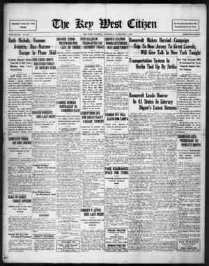 The Key West Citizen Newspaper 3 Kasım 1932 kapağı