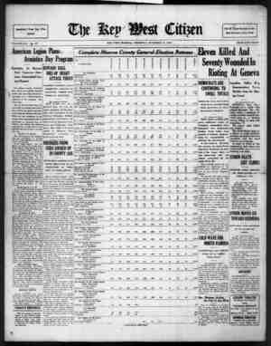 The Key West Citizen Newspaper 10 Kasım 1932 kapağı