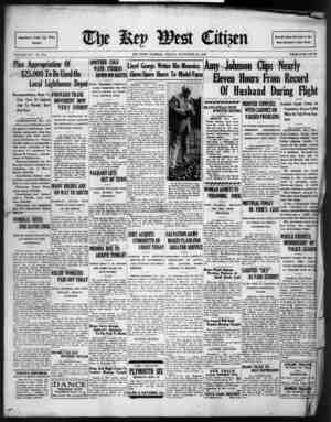 The Key West Citizen Newspaper 18 Kasım 1932 kapağı
